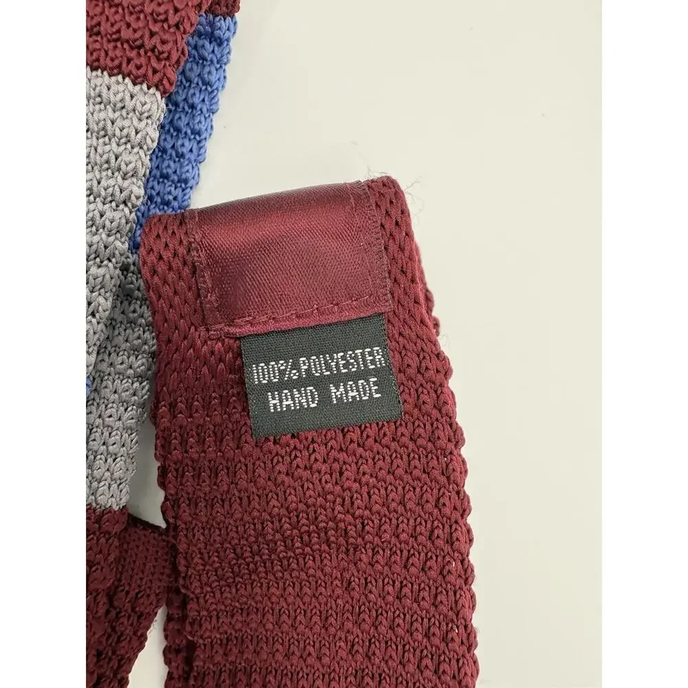 Harrison Blake Apparel Knit Tie 2 Colors, Burgundy And Stripes